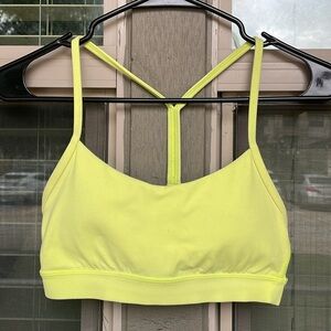 Lululemon Flow Y Nulu Sports Bra Top Size 6 Neon Yellow Run Gym